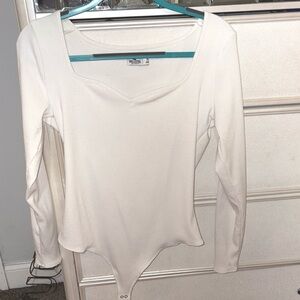 White Long Sleeve Bodysuit